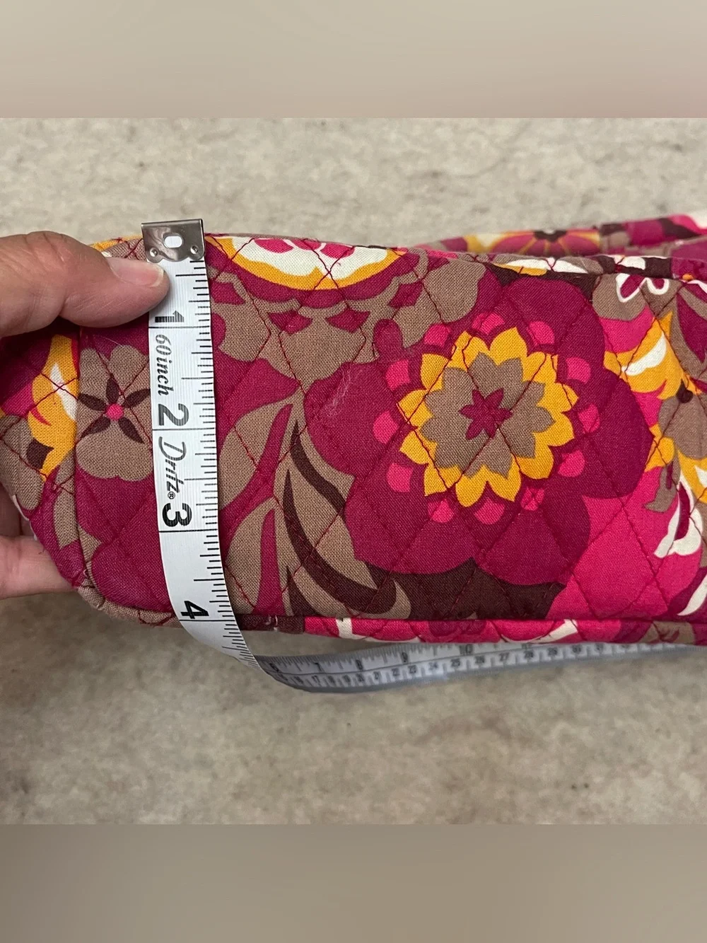 Vera Bradley Retired Gabby in Carnaby Top Handle Zip Quilted Floral Pink Purse